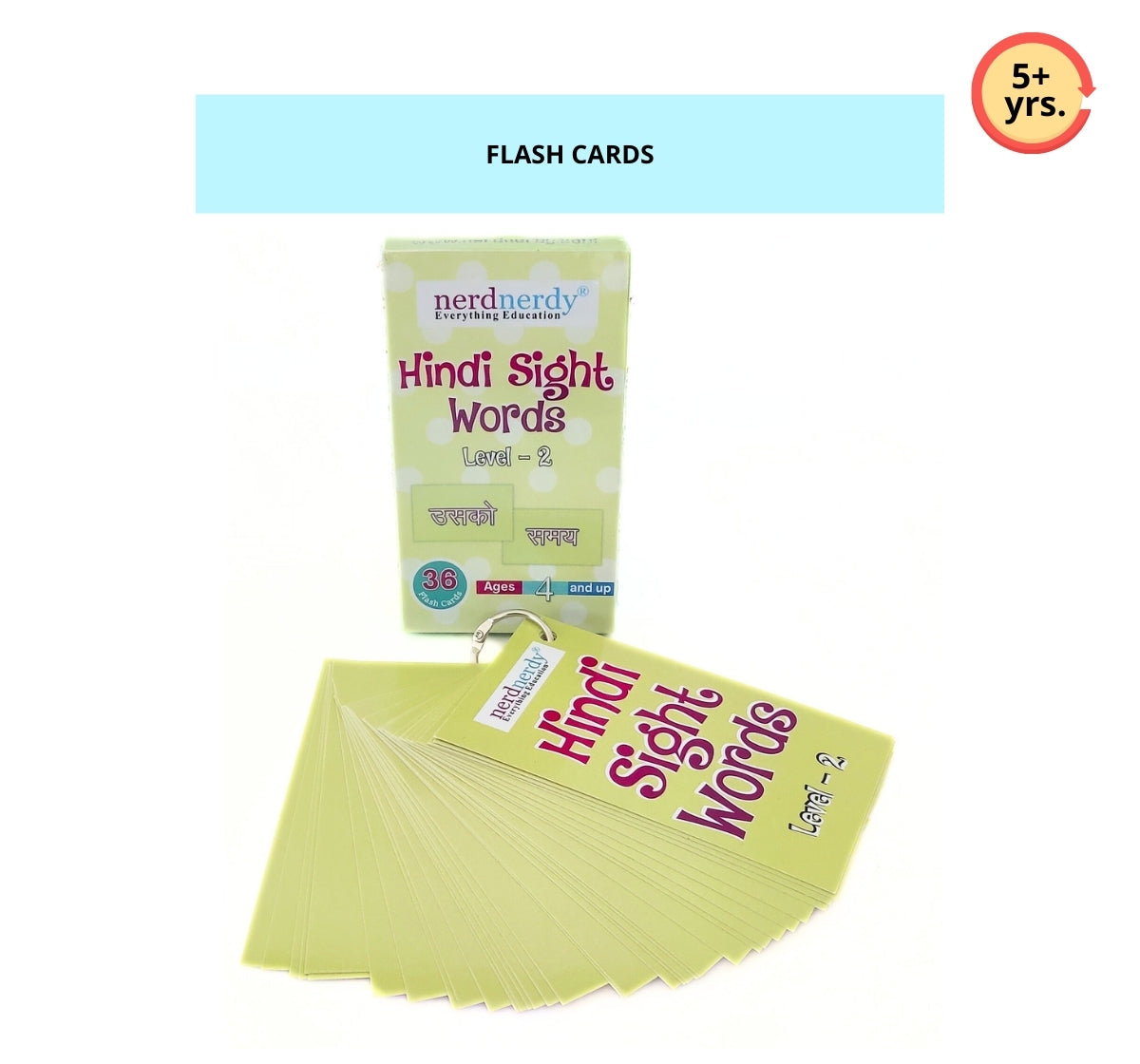 Nerdnerdy Hindi Sight Words Flash Cards Level-2 - NerdNerdy