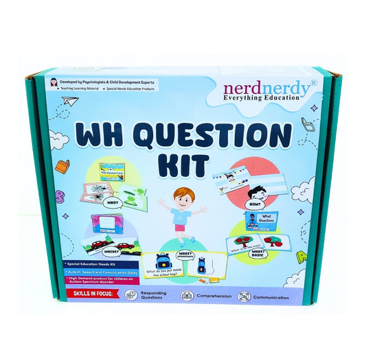 NerdNerdy Wh Question Kit- Developed by Rehabilitation Experts for Autism therapy/ speech therapy/occupational therapy/language development/ABA therapy - NerdNerdy