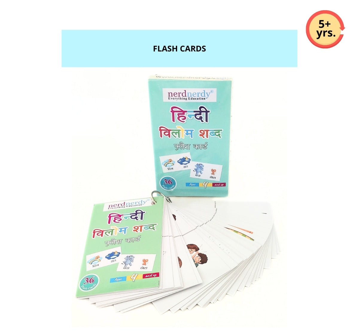 NerdNerdy Hindi Opposites Flashcards/5+yrs/preschool/ Hindi Vocabulary building - NerdNerdy