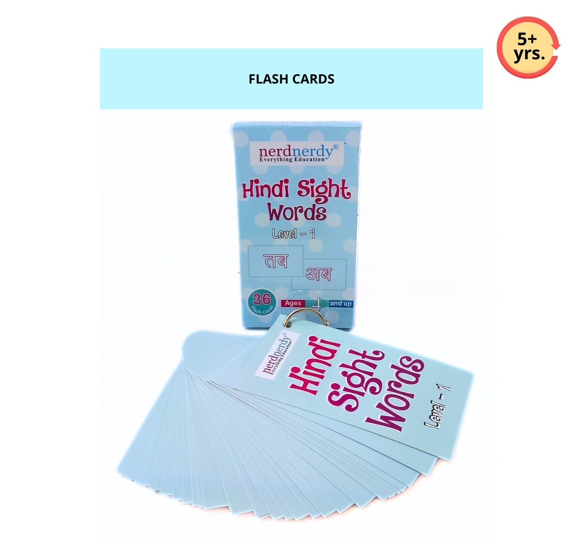 Nerdnerdy Hindi Sight Words Flash Cards Level-1 - NerdNerdy