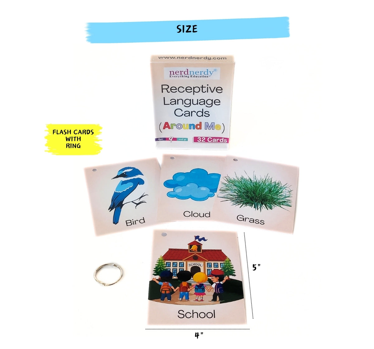 NerdNerdy Receptive Language Vocabulary Cards Level 2 -AROUND ME - NerdNerdy