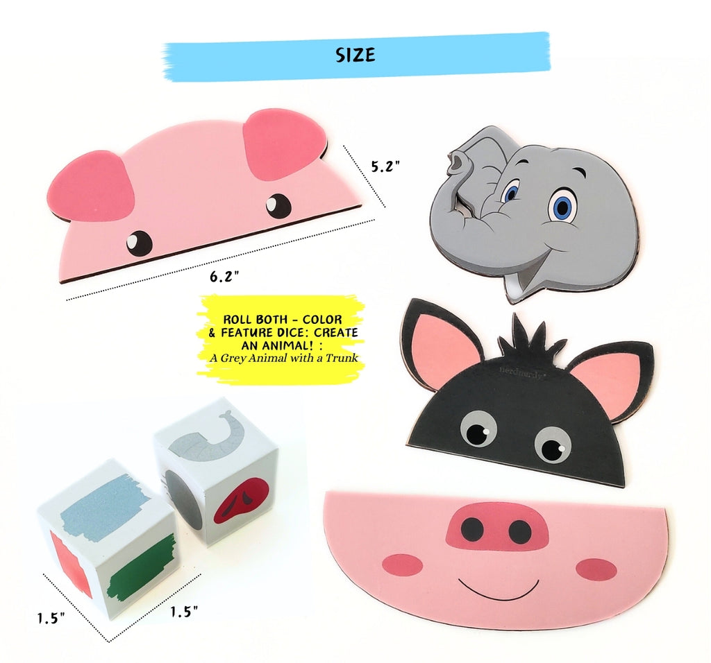 NerdNerdy Wooden Animals Match Puzzle/3+yrs/Set of 6 animals - NerdNerdy