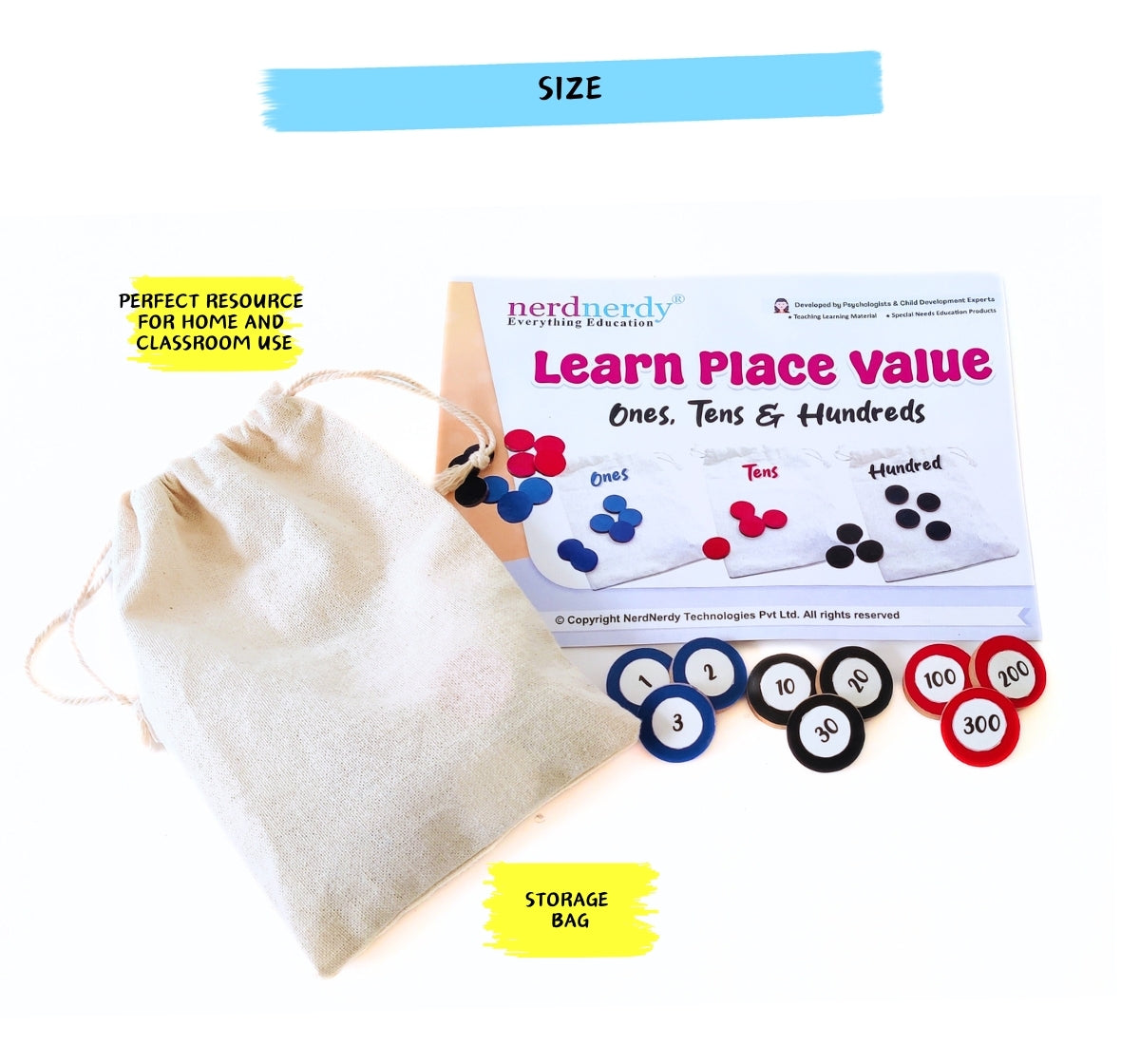 NerdNerdy Learn Place Value Ones, Tens & Hundreds/6+yrs/Interactive TLM to teach concept of ones, tens & hundreds. - NerdNerdy