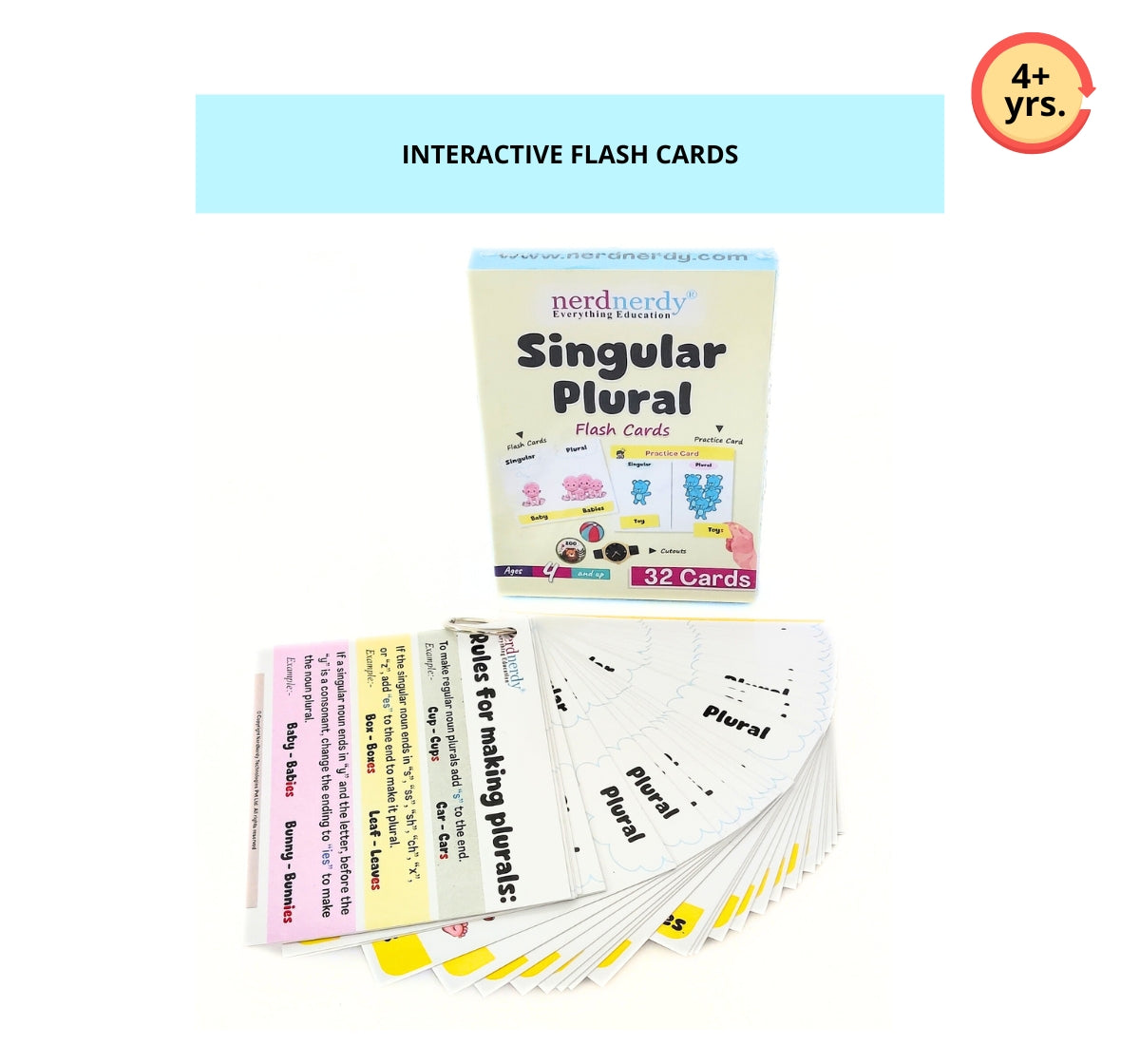 Nerdnerdy Singular and Plural Flash Card