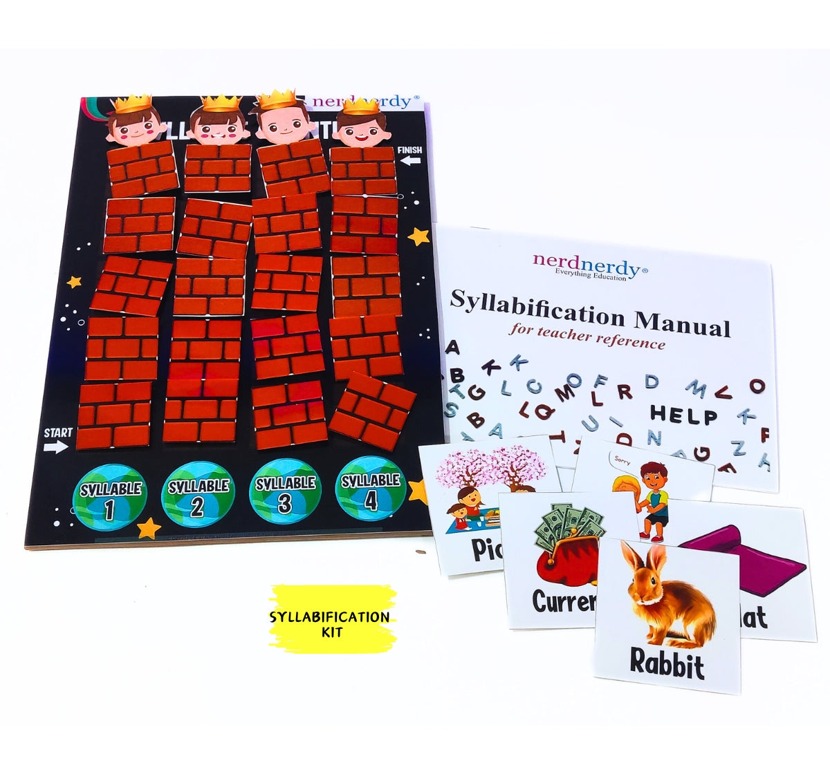 NerdNerdy's Reading Method Level 1/ Phonic Kit for 3yrs+/ Research Backed Reading method for Early Reading and Phonics Development - NerdNerdy