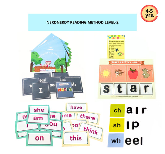 NerdNerdy's Reading Method Level 2/ Phonic kit for 4yrs+/ Research Backed - NerdNerdy