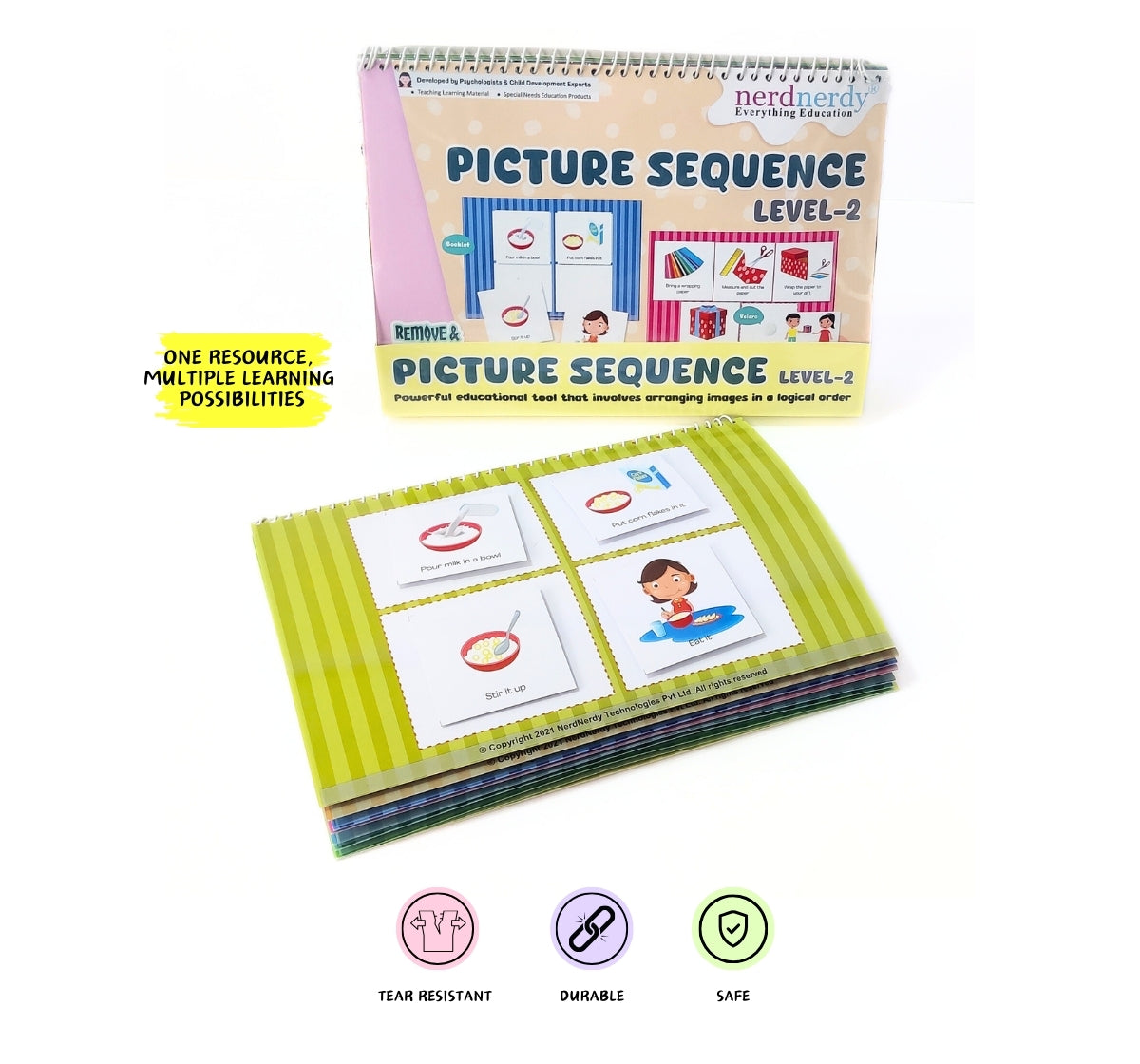 NerdNerdy Picture Sequencing 2/Interactive Event Sequencing for 5+yr old children/ Can be used for children with Special Education Needs too - NerdNerdy