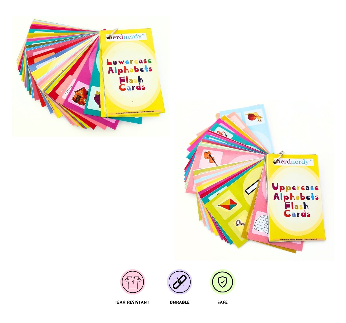 NerdNerdy Uppercase and Lowercase Alphabet Flashcards - NerdNerdy