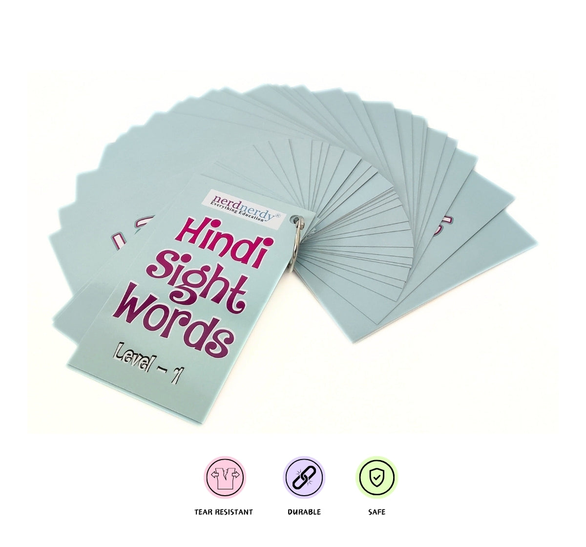 Nerdnerdy Hindi Sight Words Flash Cards Level-1 - NerdNerdy