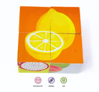 NerdNerdy Fruit Cube Solver/Set of 9 wooden Fruit cubes (2'' by 2'') enhance processing speed, cognitive skills and Spatial awareness in 3+yrs kids - NerdNerdy