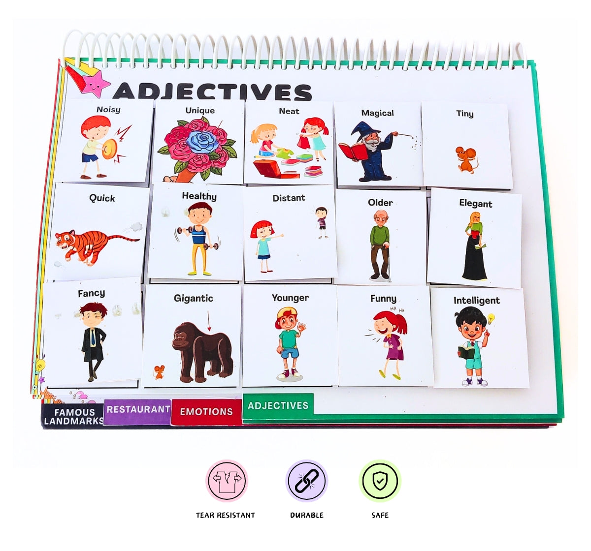 NerdNerdy Vocabulary Kit Part 2/Velcroed Picture cards on multiple topics/can be used for Children with Special education needs/4+yrs - NerdNerdy