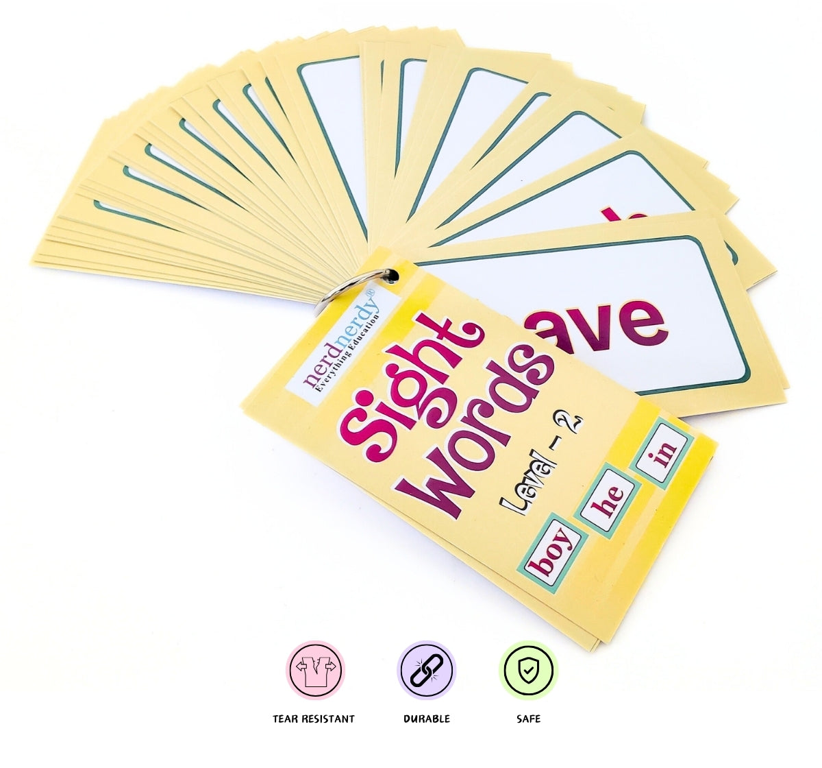 Nerdnerdy English Sight Words Flash Cards Level-2 - NerdNerdy