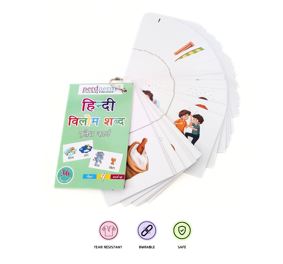 NerdNerdy Hindi Opposites Flashcards/5+yrs/preschool/ Hindi Vocabulary building - NerdNerdy