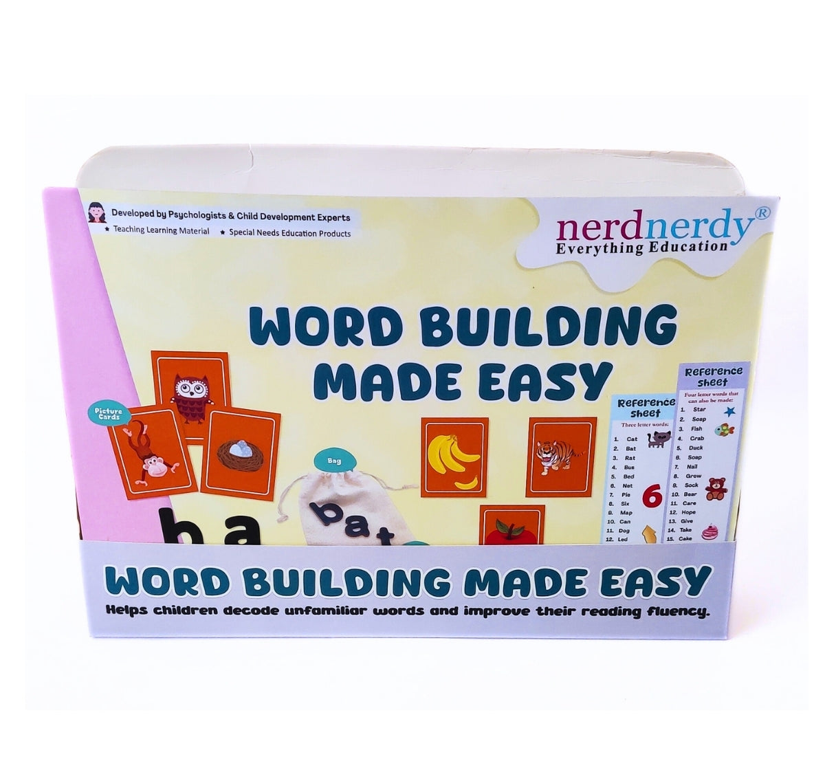 NerdNerdy Wordworks-Word Building Made Easy/Easy Technique for children to make words/great teaching aid for home & classroom/4yrs+ - NerdNerdy