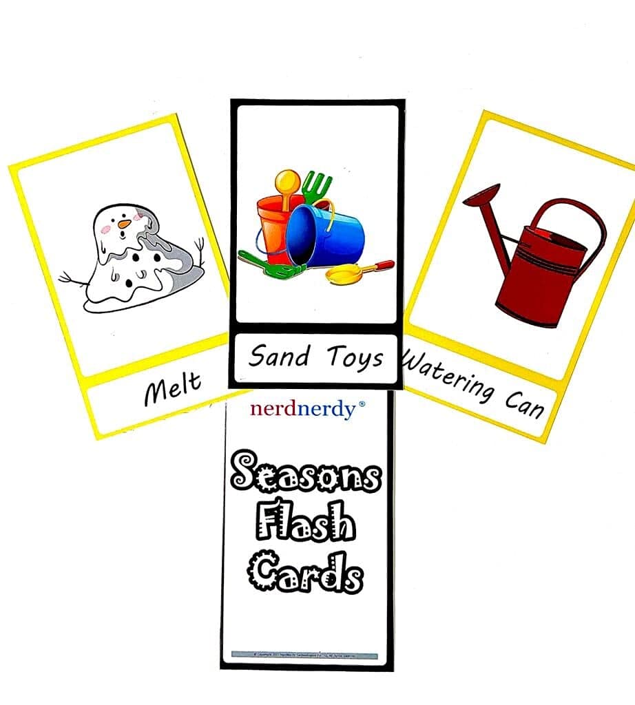 NerdNerdy Season Flashcards, Early Learning, Educational Cards,Word Flash Cards for Kids - NerdNerdy