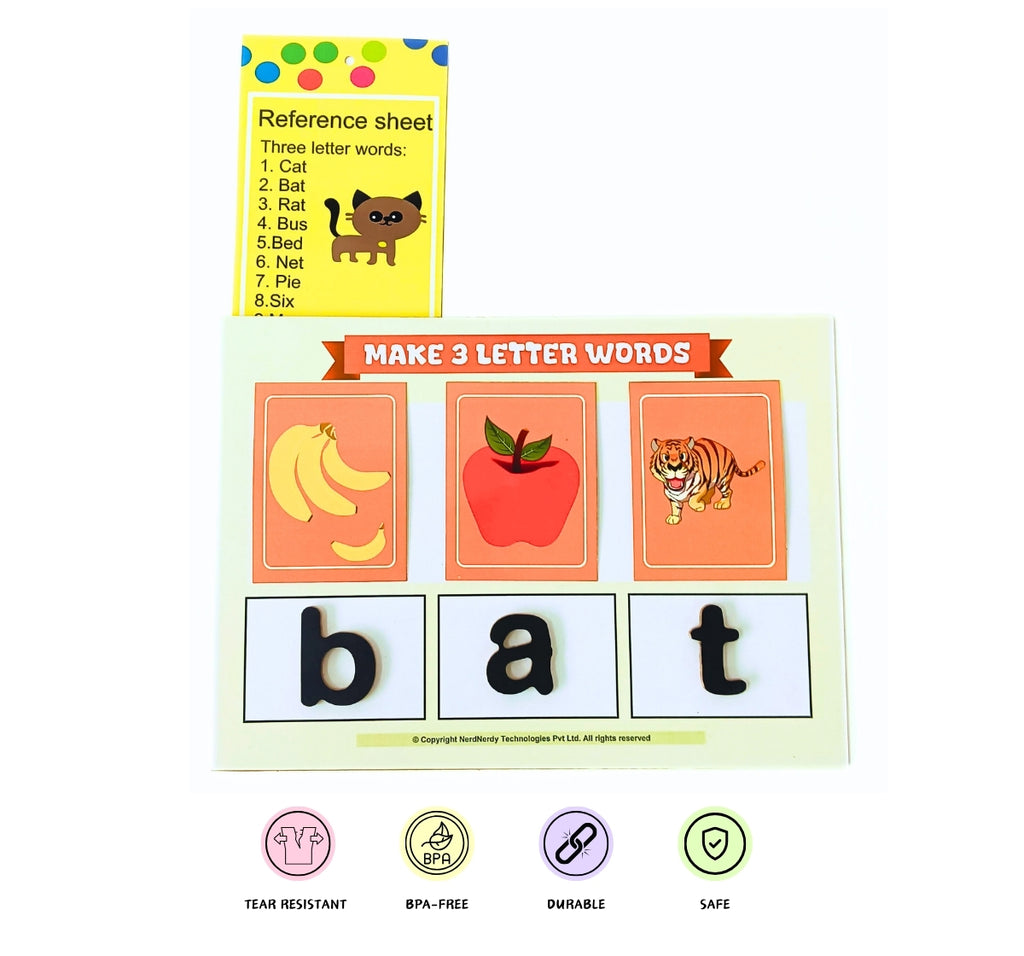 NerdNerdy Wordworks-Word Building Made Easy/Easy Technique for children to make words/great teaching aid for home & classroom/4yrs+ - NerdNerdy