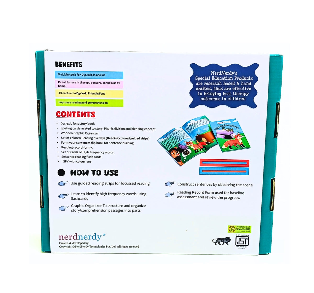 NerdNerdy Dyslexia Kit/ learning disability/kit for  6+yrschildren/ - NerdNerdy