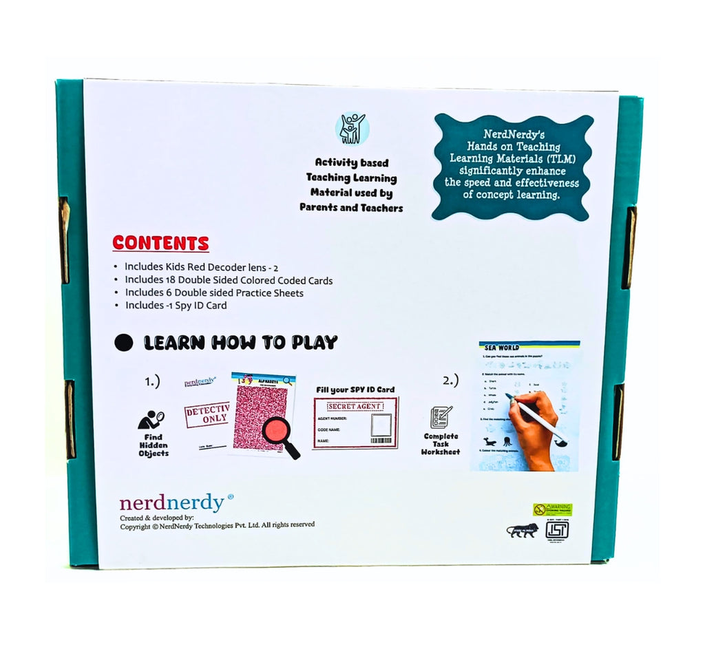 NerdNerdy I Spy Detectives/educational & Fun/ Be the detective &discover hidden images with Red lens magic/Birthday gift - NerdNerdy