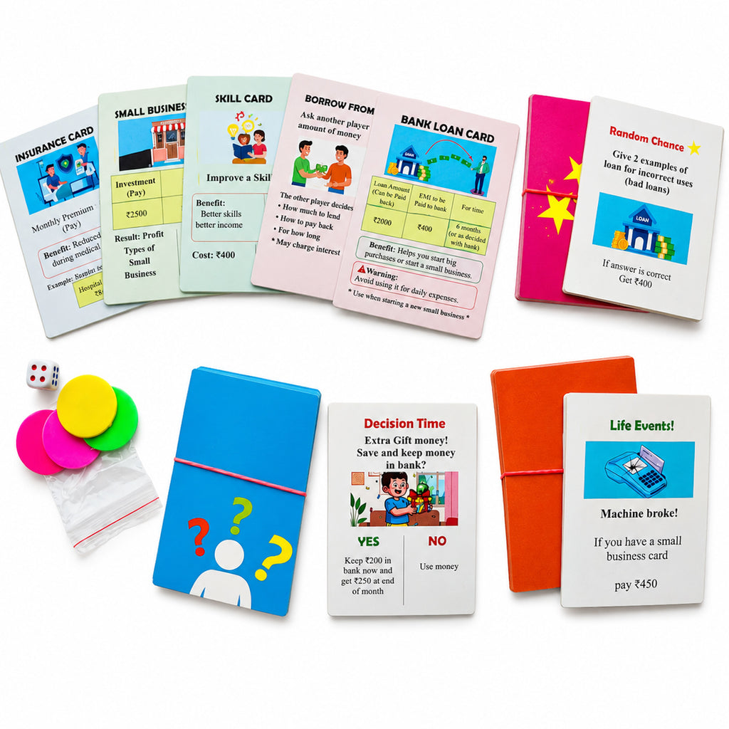 NerdNerdy Personal Finance Management Board Game, Finanicial Literacy in gamified Way for 12-16yrs Old, Learn Budgeting, Savings, Loans, Investments, Entrepreneurship, TLM, Classroom kit for Schools.