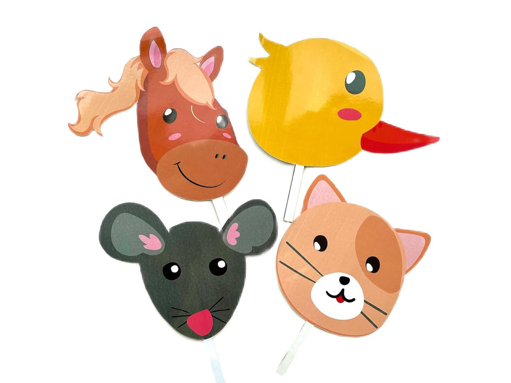NerdNerdy Animal Stick Puppets | Storytelling | Face Mask | Animals Play set|for speech delay in kids|autism board game for speech development - NerdNerdy
