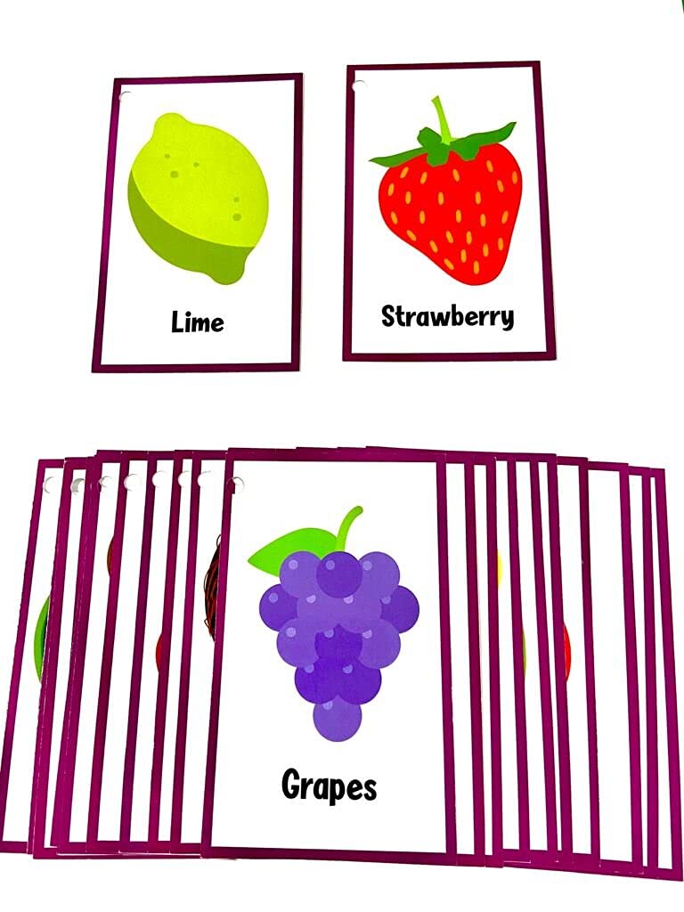 NerdNerdy Fruits and Vegetables Flashcards, for Preschool, Vocabulary Building and receptive/Expressive Language Special Needs and Therapy/Word Flash Cards for Kids - NerdNerdy