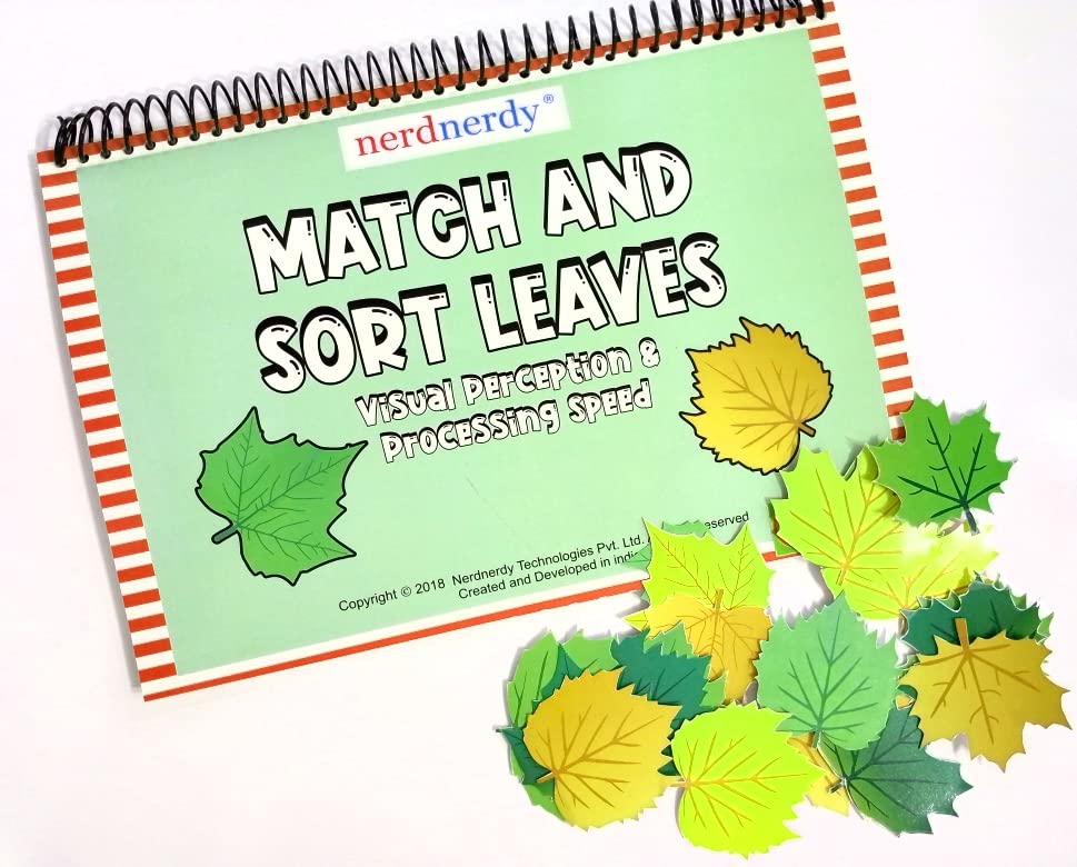 NerdNerdy Match and Sort Leaves, Visual Puzzle, Logical Activity, Brain Game, Visual Skills, Higher Order Thinking, Improve Cognitive Ability,matching flash cards for autism ,logical thinking activities for kids,iq games - NerdNerdy