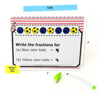 NerdNerdy Fractions Learning Board Game Set with Write & Wipe Marker, Educational Math Game for Kids Ages 4+years - NerdNerdy