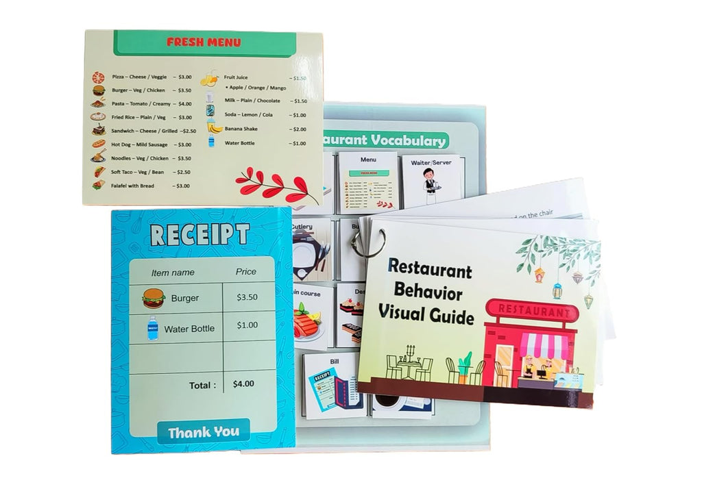 NerdNerdy Restaurant Behavior Visual Guide Educational Learning Set - NerdNerdy