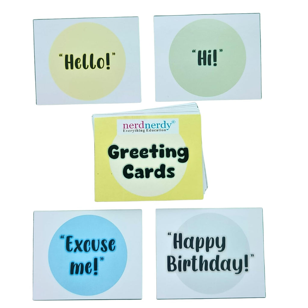 NerdNerdy Social Greetings & Behavior Training Kit for Autism | Communication Skills | Speech Therapy Tools | ABA | Sensory Tools | Includes Situation and Response Cards - NerdNerdy