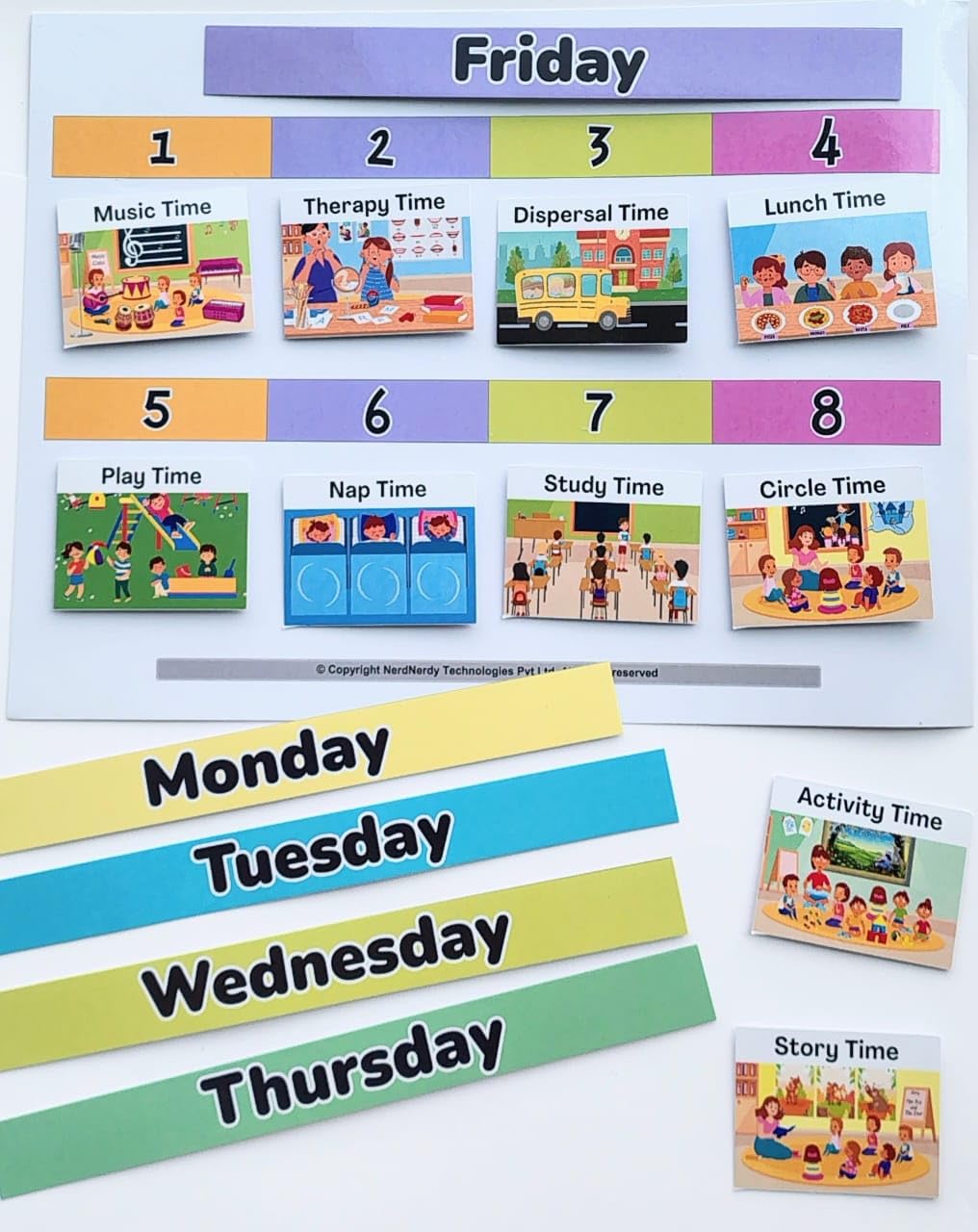 NerdNerdy What did You do in The School Today/Classroom Activity Schedule/Autism structuring/Attention/Memory/Occupational Therapy/Autism Toys/Speech Development/Sensory Toys