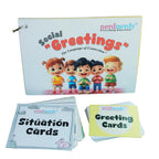 NerdNerdy Social Greetings & Behavior Training Kit for Autism | Communication Skills | Speech Therapy Tools | ABA | Sensory Tools | Includes Situation and Response Cards - NerdNerdy