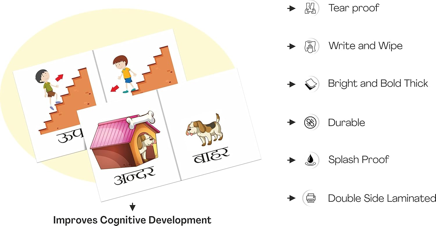 NerdNerdy Hindi Opposites Flashcards/5+yrs/preschool/ Hindi Vocabulary building