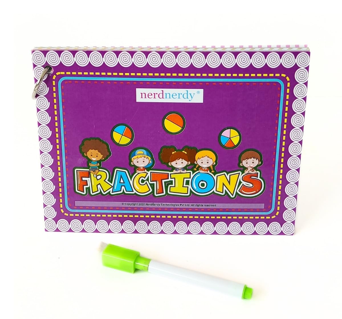 NerdNerdy Fractions Learning Board Game Set with Write & Wipe Marker, Educational Math Game for Kids Ages 4+years - NerdNerdy