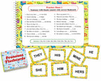 NerdNerdy Pronouns Learning Book with Flashcards | Ages 4-9 Years, Includes Flashcards & write and wipe marker, Spiral Bound Book, with Grammar Skills