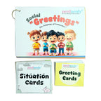 NerdNerdy Social Greetings & Behavior Training Kit for Autism | Communication Skills | Speech Therapy Tools | ABA | Sensory Tools | Includes Situation and Response Cards - NerdNerdy