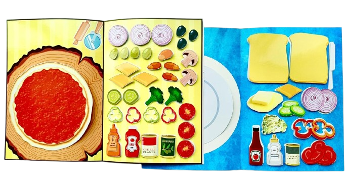 Nerdnerdy Pretend Play Pizza & Sandwich Game for Educational Toys, Number Learning Toys, Preschool Math Games, and Manipulatives for Early Learning
