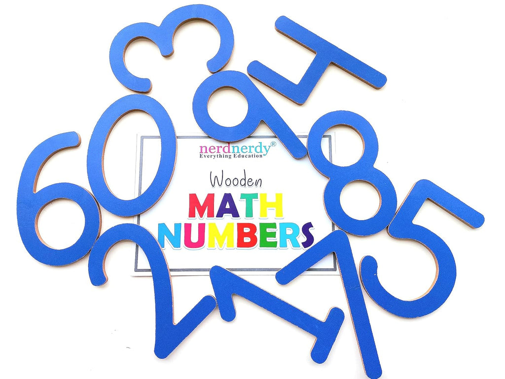NerdNerdy Math Wooden Numbers/Large Sized/Preschool/ 3-4yrs/ Training Videos by Experts to use in Multiple Ways to Teach Different Concepts/Wooden Maths kit - NerdNerdy