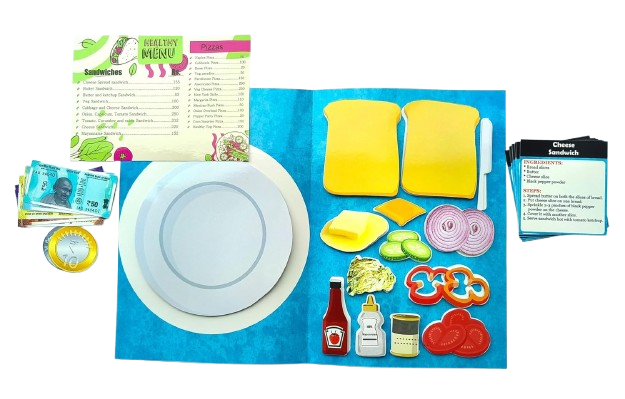 Nerdnerdy Pretend Play Pizza & Sandwich Game for Educational Toys, Number Learning Toys, Preschool Math Games, and Manipulatives for Early Learning