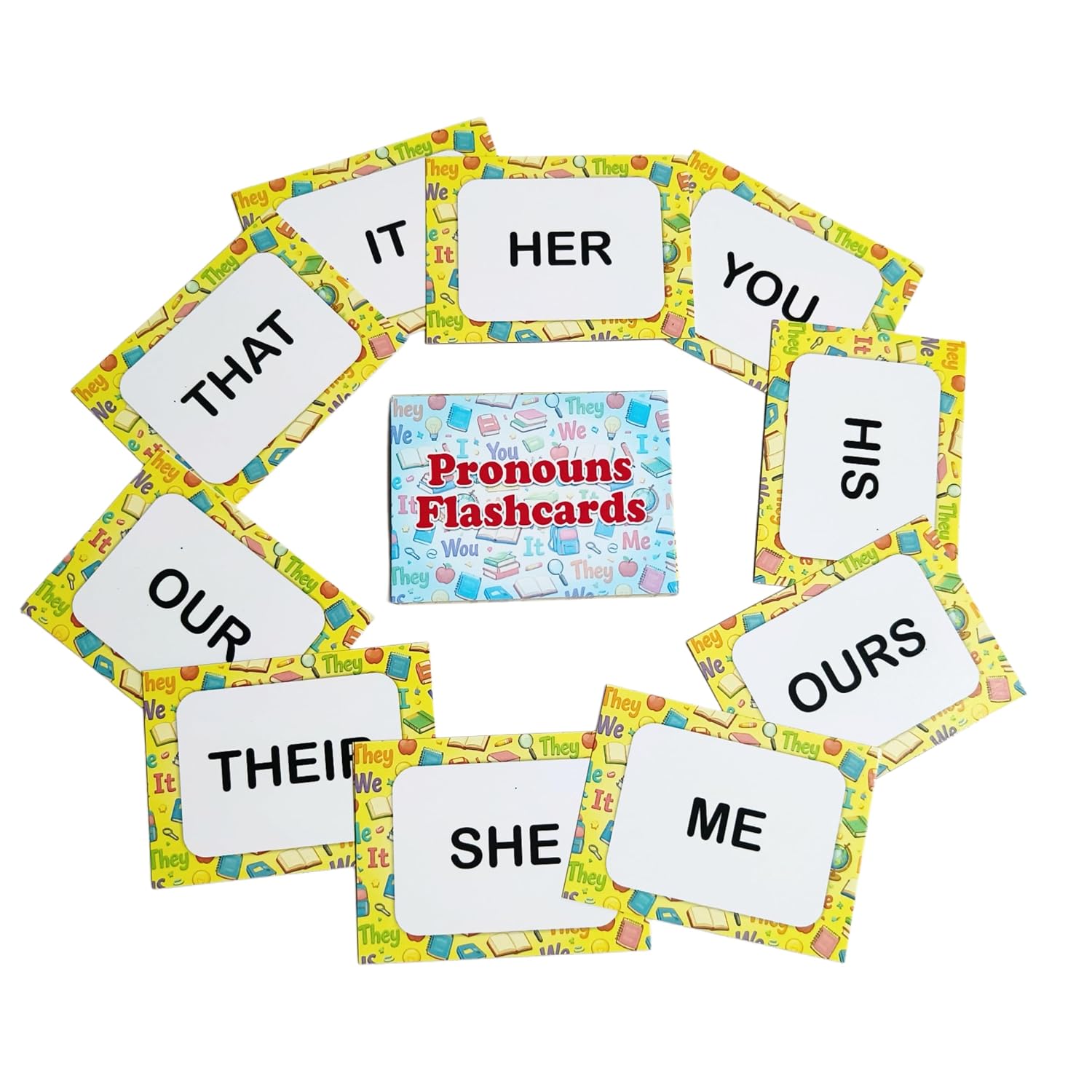 NerdNerdy Pronouns Learning Book with Flashcards | Ages 4-9 Years, Includes Flashcards & write and wipe marker, Spiral Bound Book, with Grammar Skills