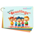 NerdNerdy Social Greetings & Behavior Training Kit for Autism | Communication Skills | Speech Therapy Tools | ABA | Sensory Tools | Includes Situation and Response Cards - NerdNerdy