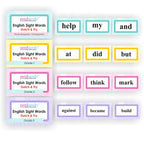 Nerdnerdy English Sight Words Flashcards Dolch & Fry | Pre-K to Grade 3, Ages 3-6 Years, 4 Level Sets, Early Reading Tool, Dolch & Fry Method