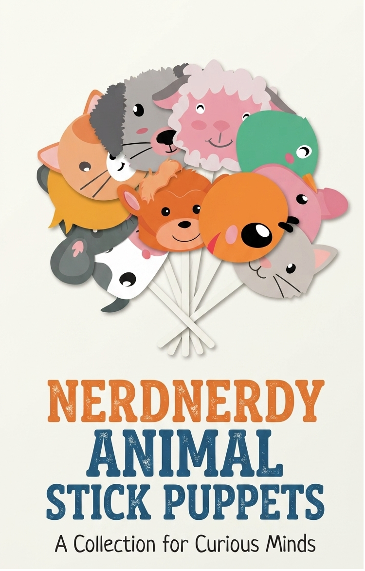 NerdNerdy Animal Stick Puppets | Storytelling | Face Mask | Animals Play set|for speech delay in kids|autism board game for speech development