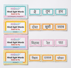 Nerdnerdy Hindi Sight Words Flashcards Dolch & Fry | Pre-K to Grade 3, Ages 4-9 Years, 4 Level Sets, Early Reading Tool, Dolch & Fry Method