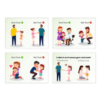 Good Touch Bad Touch Educational Cards, Body Awareness Safety Boundaries Self-Advocacy, Kids Learning Tool with Illustrations
