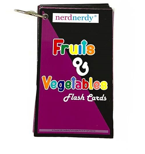 NerdNerdy Fruits and Vegetables Flashcards, for Preschool, Vocabulary Building and receptive/Expressive Language Special Needs and Therapy/Word Flash Cards for Kids - NerdNerdy