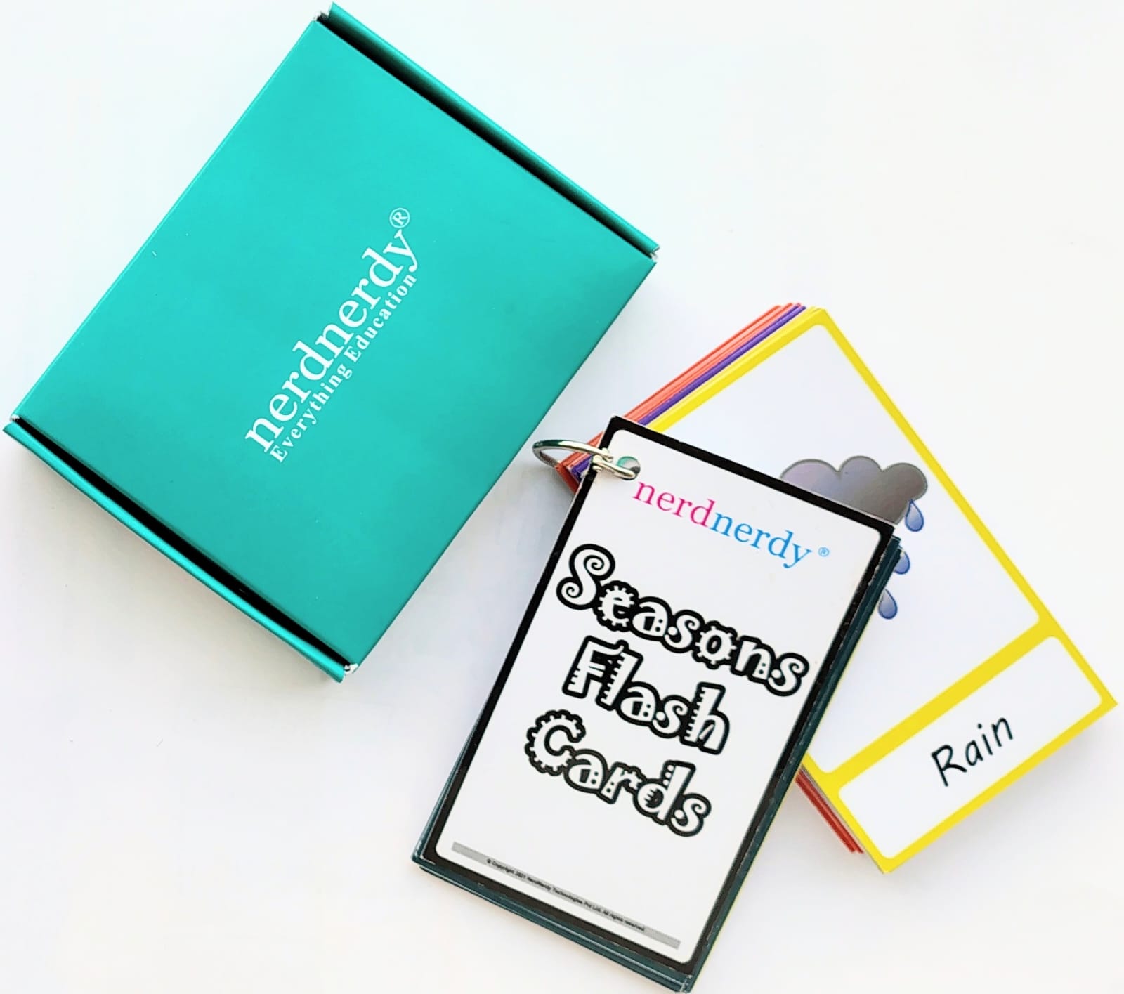 NerdNerdy Season Flashcards, Early Learning, Educational Cards,Word Flash Cards for Kids - NerdNerdy