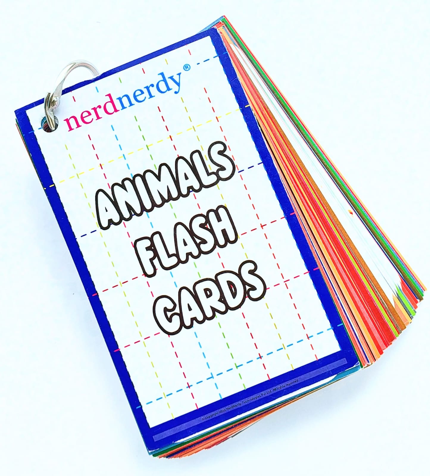 Nerdnerdy Animal Flash Cards, Educational Learning Cards for Toddlers, Preschool, Kindergarten, Kids Homeschool Teaching Materials with Colorful Animal Illustrations