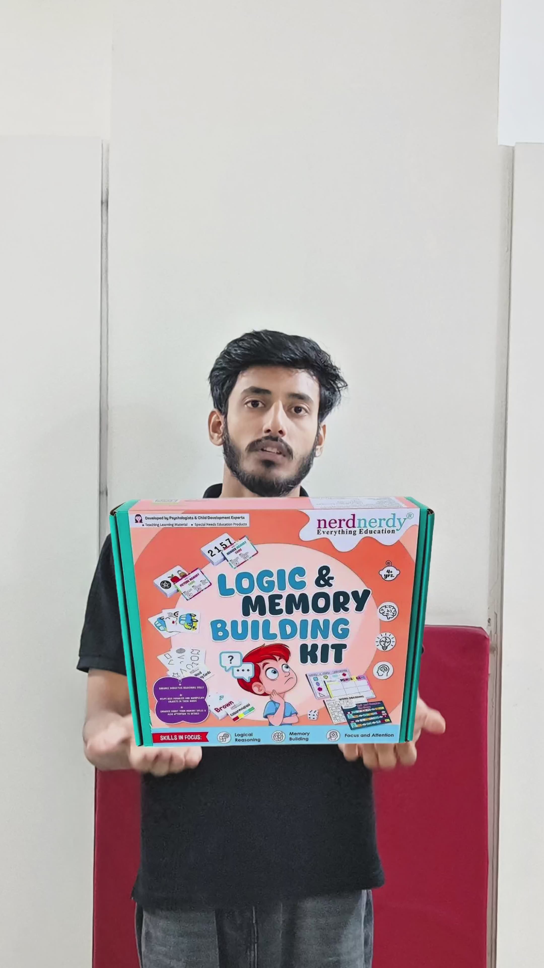 NerdNerdy Logic & Memory Building/ Consists of 4 games/ engaging & educational for 5+yr kids